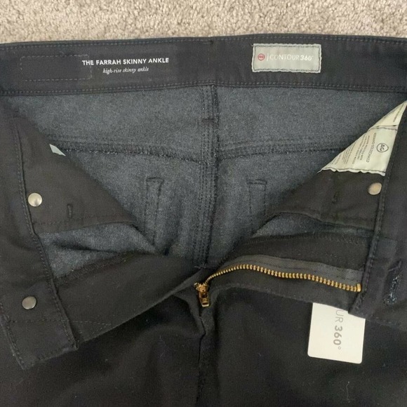 AG Farrah High Rise Skinny Ankle Crop Jeans Black Contour 360 sz 26! - Picture 6 of 7